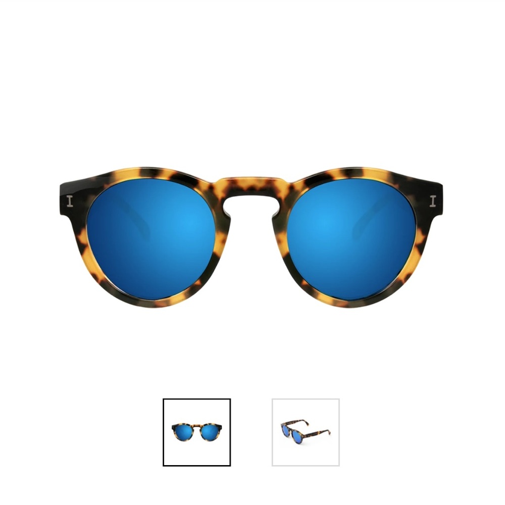 Illesteva Leopard Sunglasses Tortoise/Blue Mirror